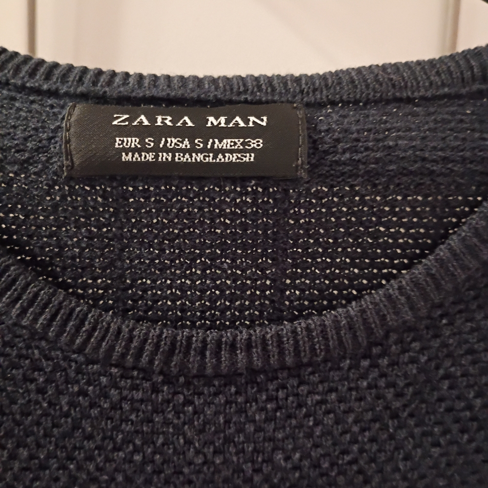 Zara Men's Small Navy Blue Thermal, Brand New - Picture 3 of 3